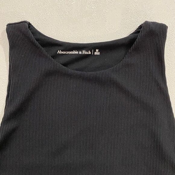 Abercrombie & Fitch Black Ribbed Bodysuit Sleeveless Size M - Picture 3 of 6